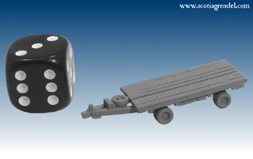 NE031 - Large flatbed trailer front and rear axles.