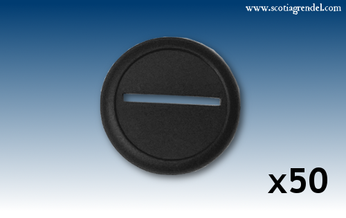ACR91 - 50x 40mm Round Slotta Bases with Curved Lip - Click Image to Close